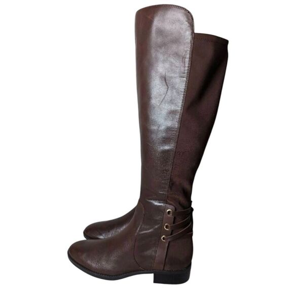 NWT VINCE CAMUTO Pauletta Brown Leather Wide Calf Over The Knee Boot Size 8M - Picture 3 of 6